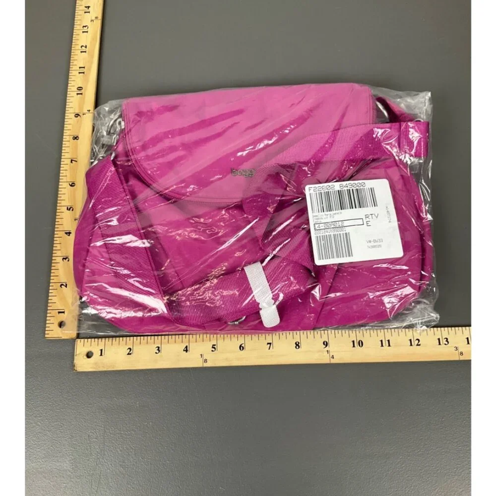 Baggallini Amanda RFID Crossbody Bag - Washable Nylon, Fuschia, Secure & Stylish - Picture 6 of 7